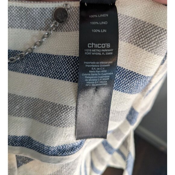 Chico's Black Label Zip Striped Vest in Blue Combo - 2 - Picture 9 of 10